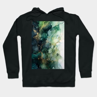 Green Nature - Abstract Alcohol Ink Art Hoodie